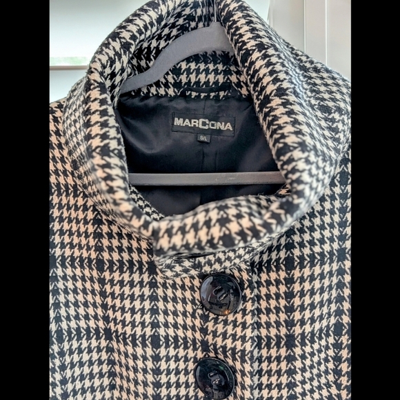 Marcona Black and White Houndstooth Coat - Picture 3 of 11